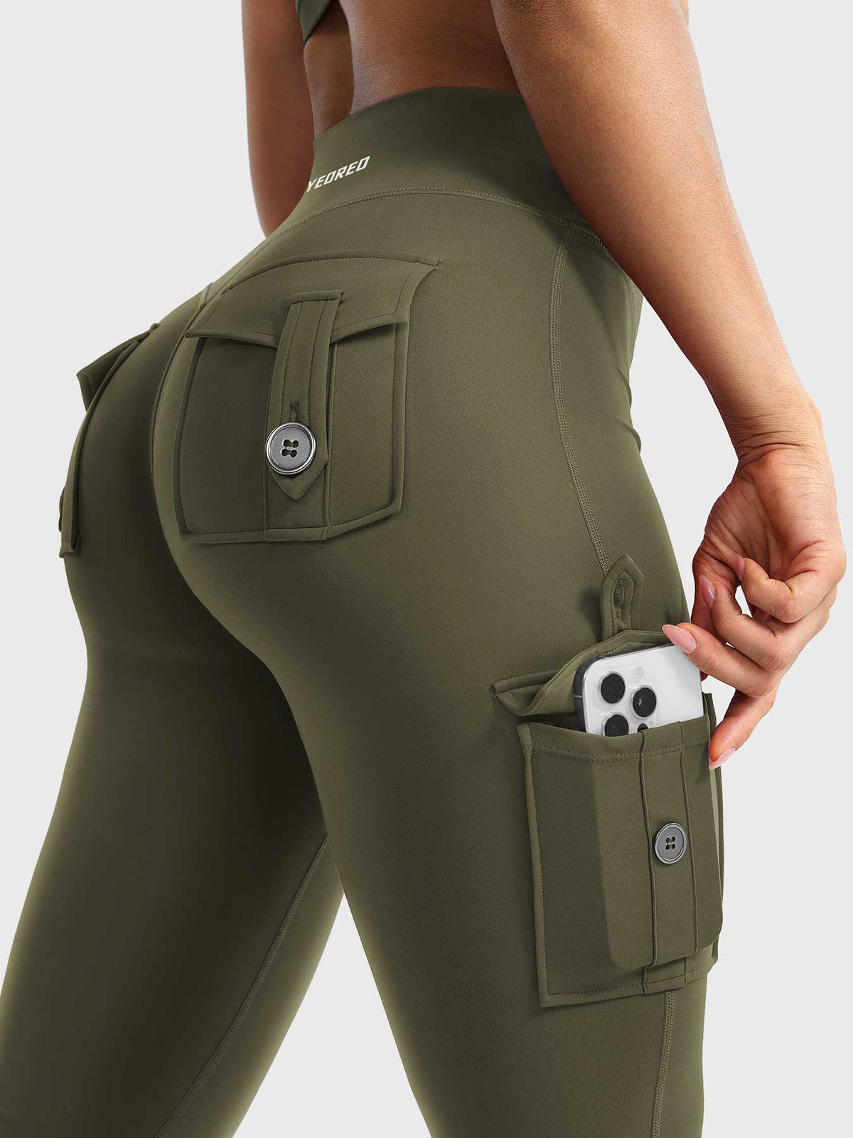 Leggings Movaelle CoreFlex acampanado cargo 34"