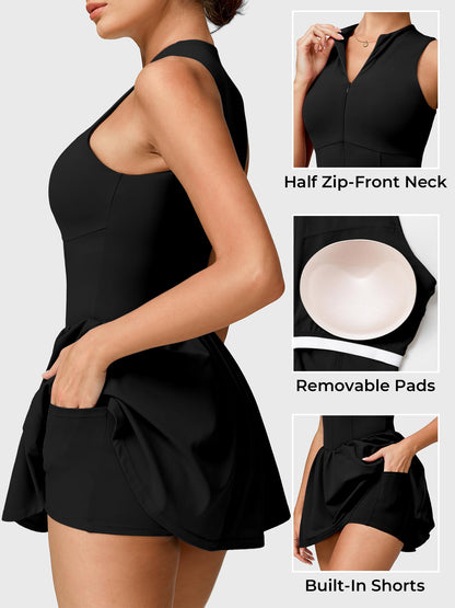 Vestido de tenis Movaelle CoreFlex con cremallera