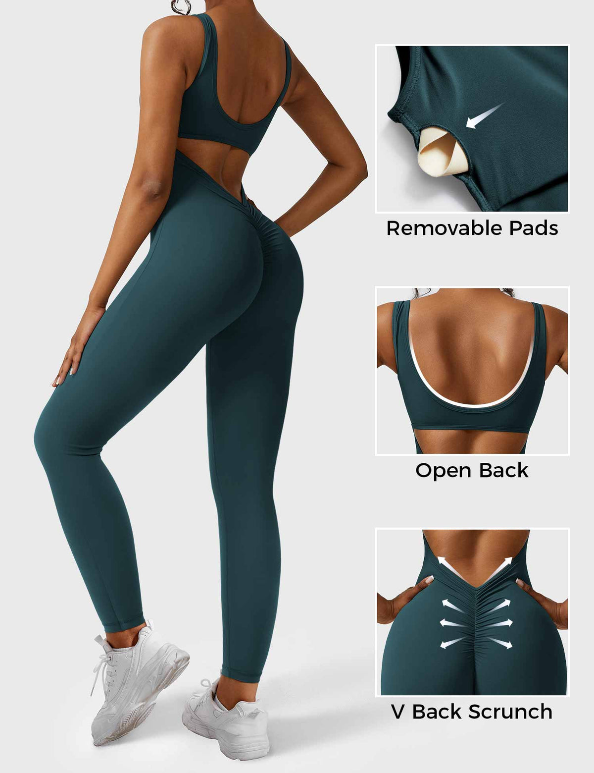 Mono largo Movaelle CoreFlex ajustado con espalda en V