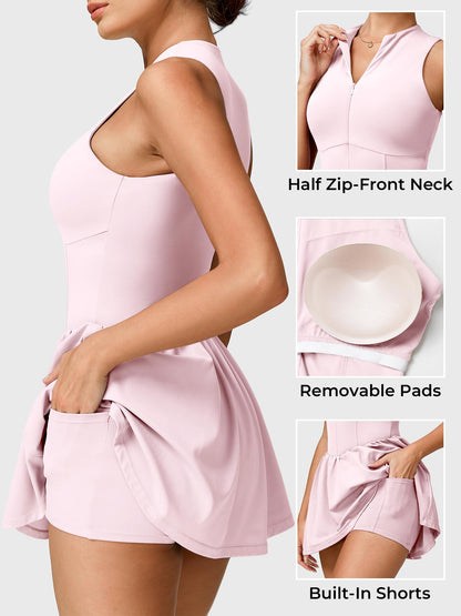 Vestido de tenis Movaelle CoreFlex con cremallera
