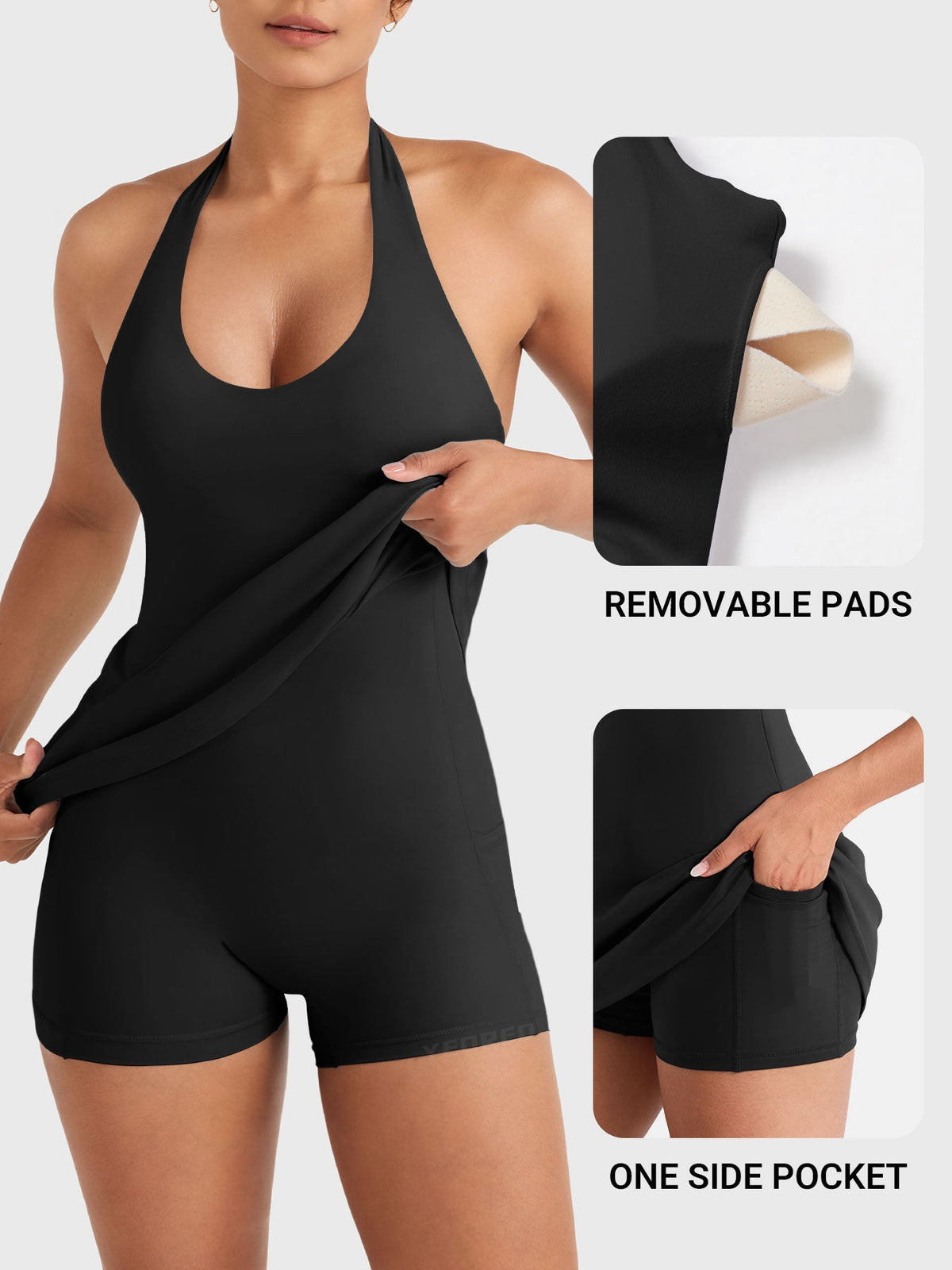 Vestido de tenis Movaelle CoreFlex con cuello halter