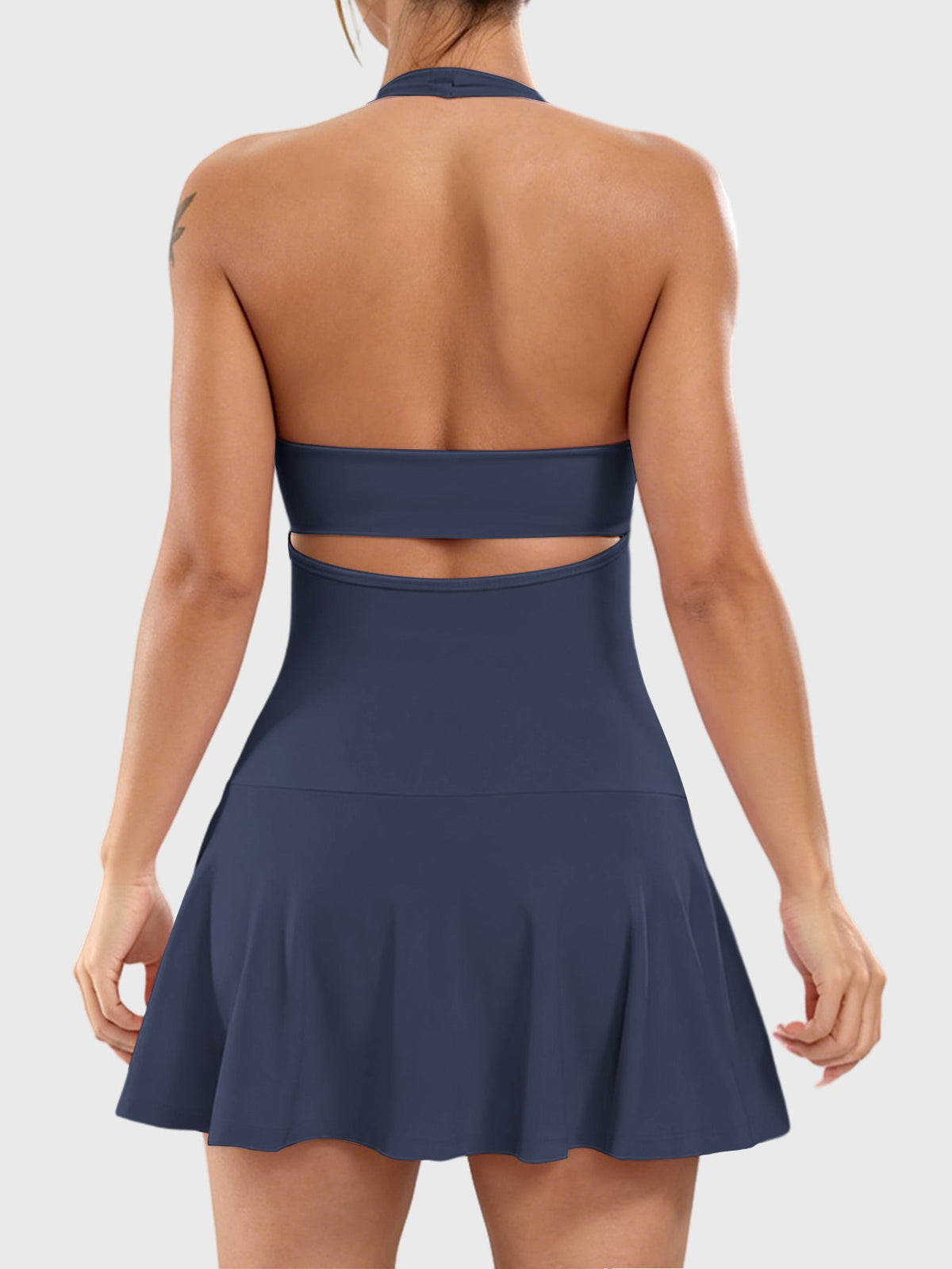 Vestido de tenis Movaelle CoreFlex halter espalda abierta