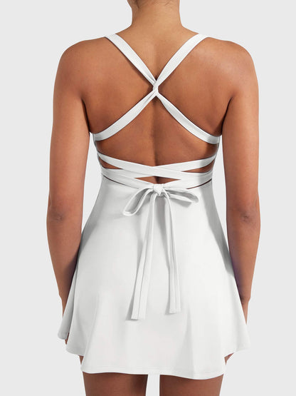 Vestido de tenis Movaelle CoreFlex con tirantes cruzados