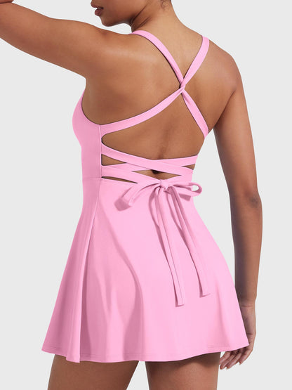 Vestido de tenis Movaelle CoreFlex con tirantes cruzados