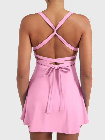 Vestido de tenis Movaelle CoreFlex con tirantes cruzados