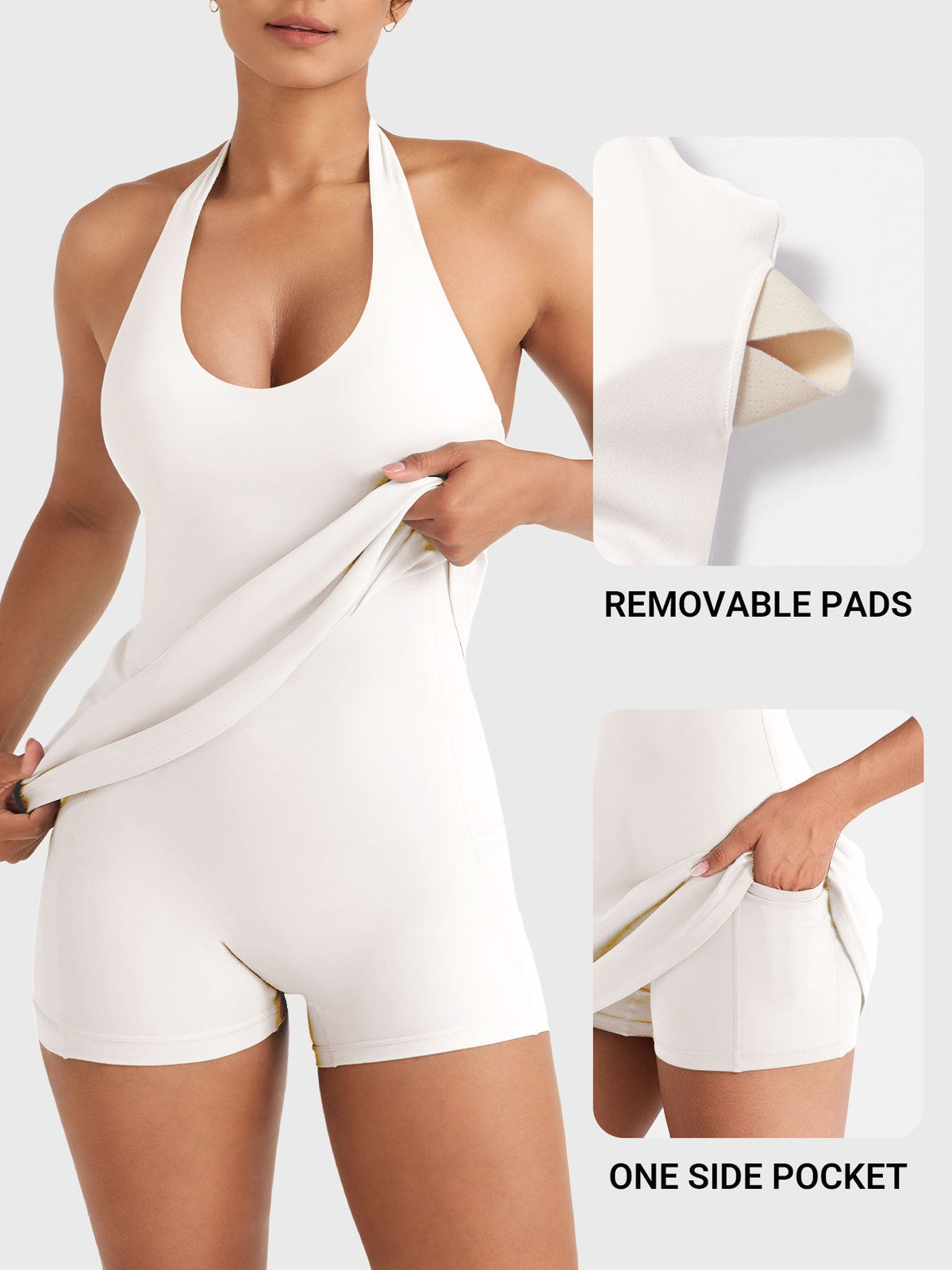 Vestido de tenis Movaelle CoreFlex con cuello halter