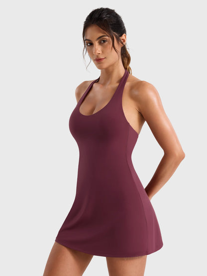 Vestido de tenis Movaelle CoreFlex con cuello halter