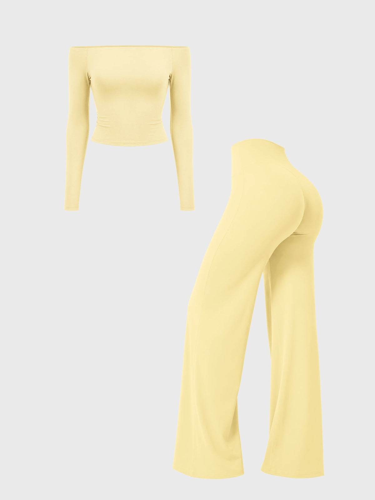 Conjunto Y2K Ease – Top descubierto con pantalón recto