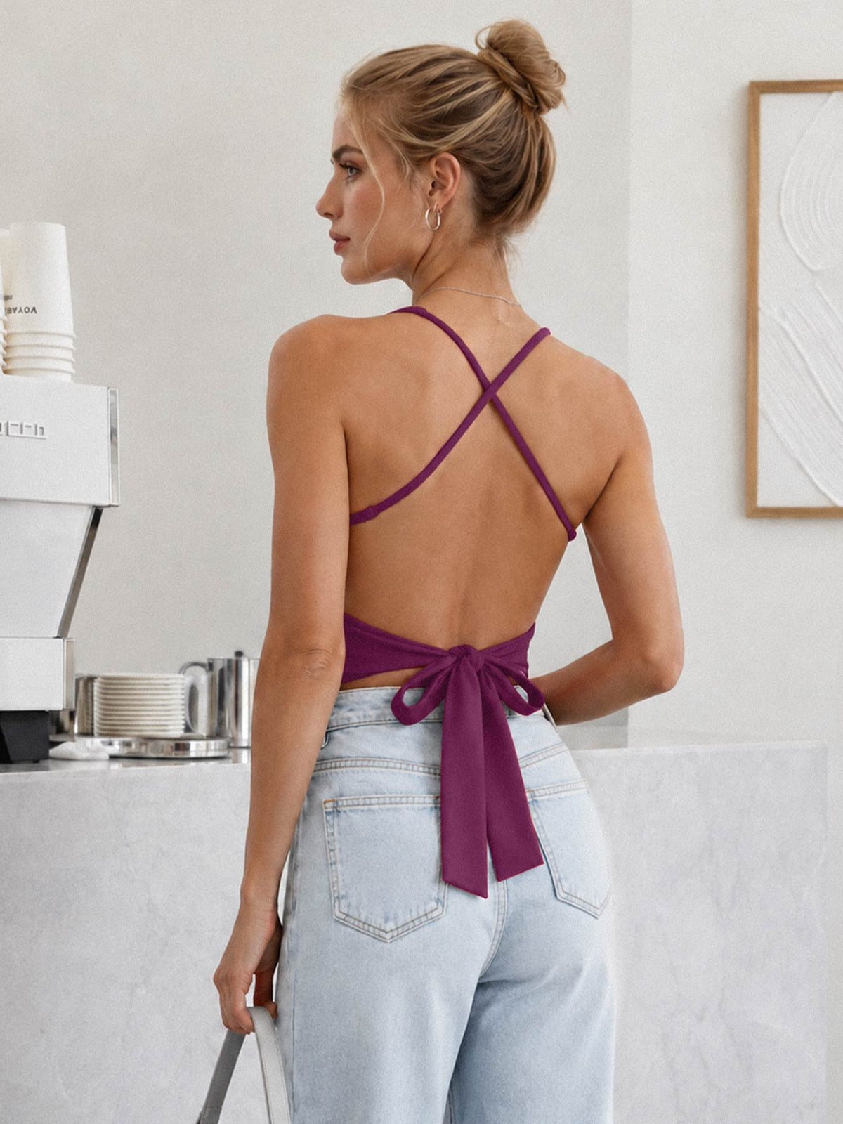 Camiseta de tirantes Movaelle Ease espalda abierta tie back