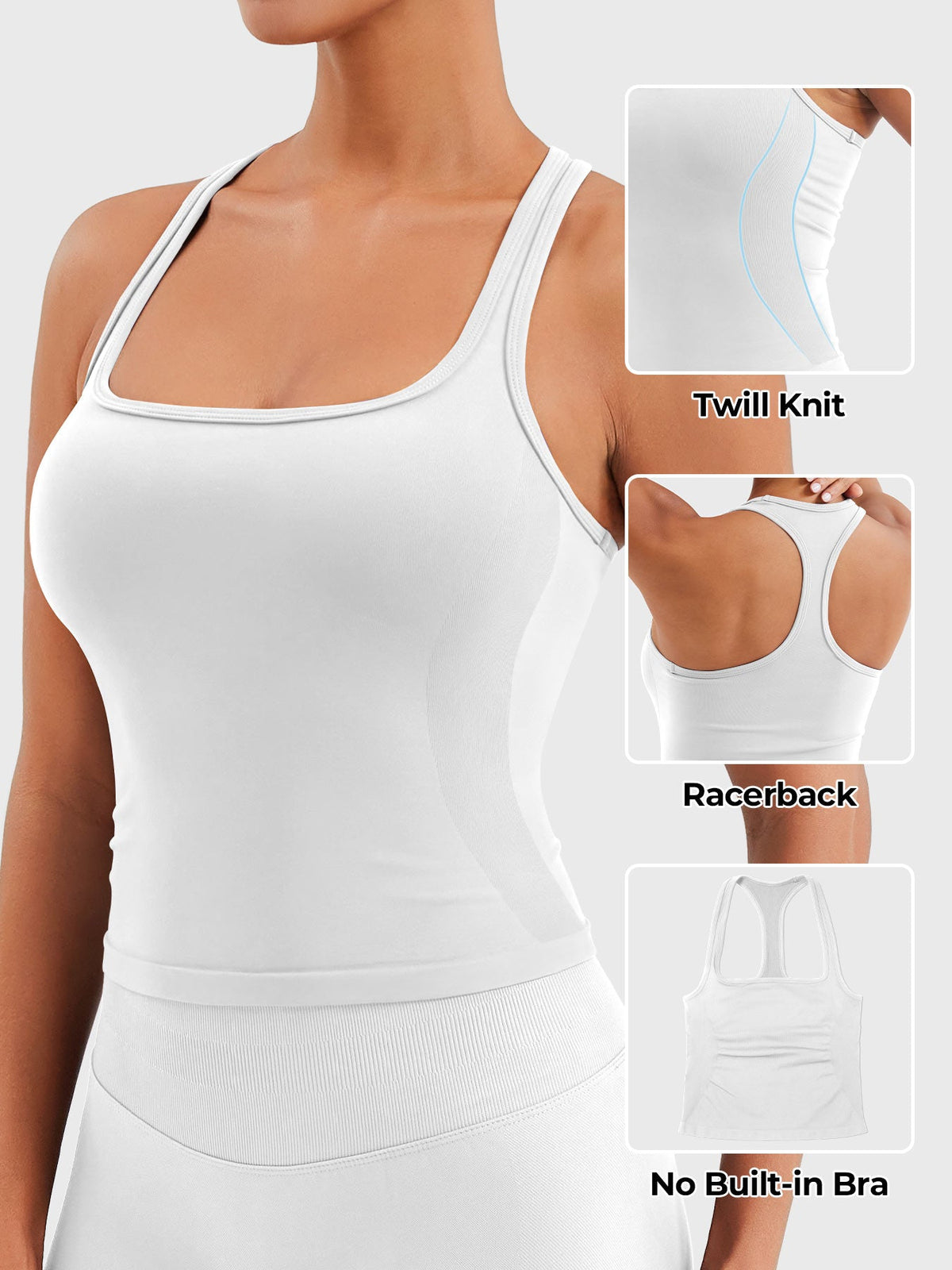 Camiseta de tirantes Movaelle CoreFlex sin costuras espalda