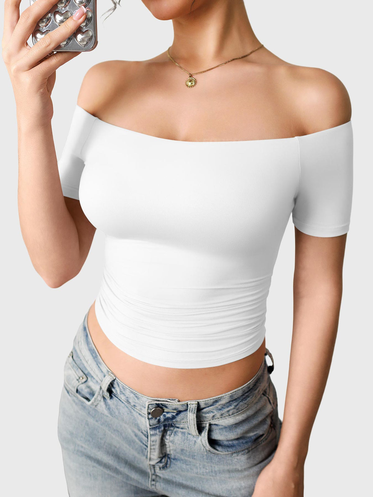 Camiseta Movaelle Ease Y2K de un hombro