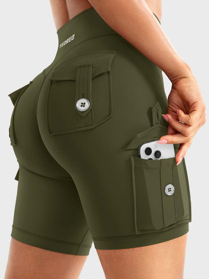 Short Movaelle CoreFlex cargo fruncido oculto