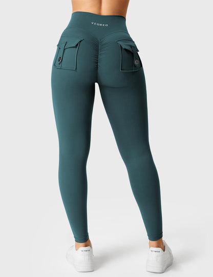 Leggings Movaelle CoreFlex Cargo con cintura en V