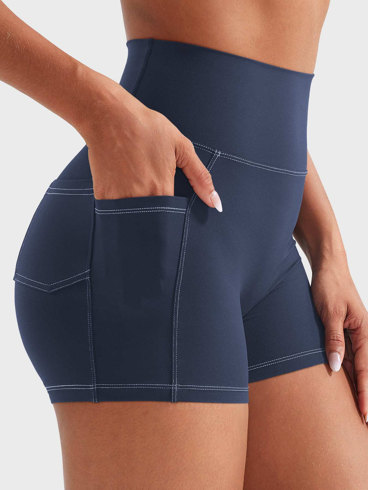 Short Movaelle CoreFlex efecto mezclilla 3,6"